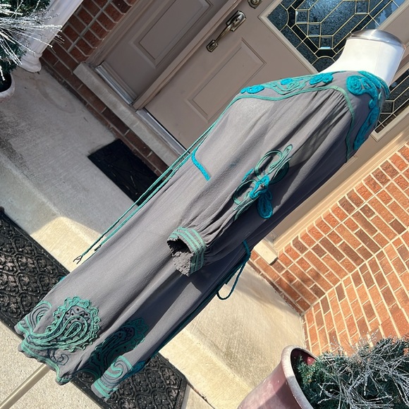 Nanette Lepore grey and teal  dress size 6, - Picture 7 of 12